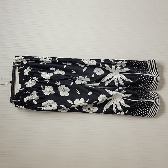 New with tags Talbots polyester black white pants, elastic waist tie sz medium - Picture 8 of 10